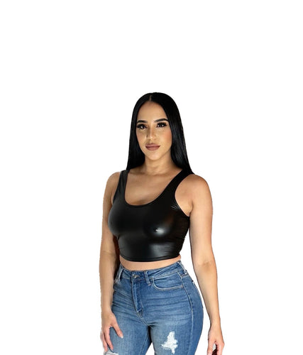 Leather  Cropped Top