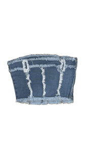 Denim tube top
