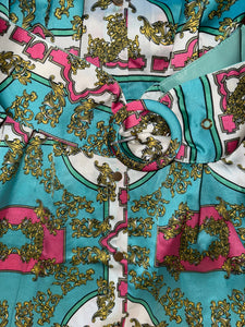 Satin Print Blouse Dress