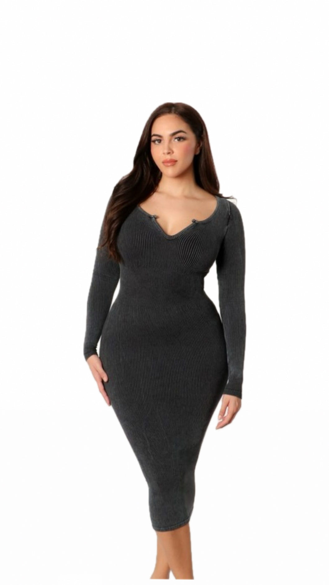 Long Sleeve Midi Dress Geraldine's Closet Long Sleeve Midi Dress Geraldine's Closet